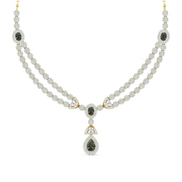 Diamond and Emerald Two-Row Necklace