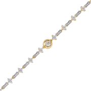 Diamond Bracelet in Yellow Gold with Floral Motif