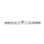 Diamond Bracelet in Yellow Gold with Floral Motif