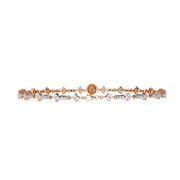 Diamond Bracelet in Yellow Gold with Floral Motif