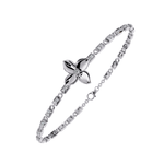 Diamond Chain Bracelet with Floral Motif