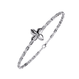Diamond Chain Bracelet with Floral Motif