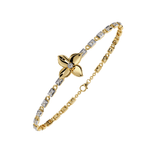 Diamond Chain Bracelet with Floral Motif