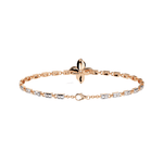 Diamond Chain Bracelet with Floral Motif