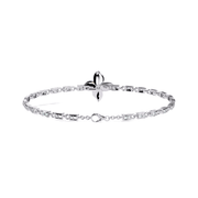 Diamond Chain Bracelet with Floral Motif
