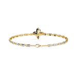Diamond Chain Bracelet with Floral Motif