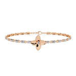 Diamond Chain Bracelet with Floral Motif