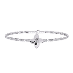 Diamond Chain Bracelet with Floral Motif