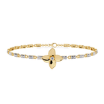 Diamond Chain Bracelet with Floral Motif