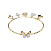 Diamond Charm Bracelet with Butterfly, Heart, Tree, and Cross Charms