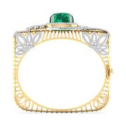 Emerald & Diamond Cluster Bangle