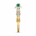 Emerald & Diamond Cluster Bangle