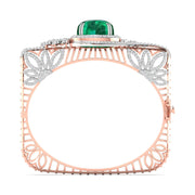Emerald & Diamond Cluster Bangle
