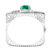 Emerald & Diamond Cluster Bangle