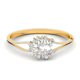 Marquise & Round Diamond Cluster Bangle