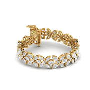 Elegant Floral Diamond Chain Bracelet
