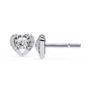 Diamond Heart Cluster Earrings