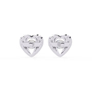 Diamond Heart Cluster Earrings