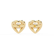 Diamond Heart Cluster Earrings