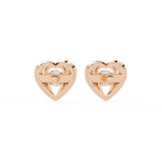 Diamond Heart Cluster Earrings