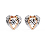 Diamond Heart Cluster Earrings