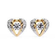 Diamond Heart Cluster Earrings