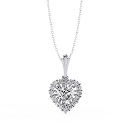 Solitaire Diamond Heart Pendant