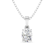 Diamond Pendant with Oval Center Stone