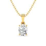 Diamond Pendant with Oval Center Stone