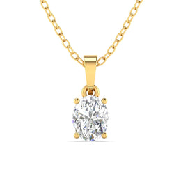 Diamond Pendant with Oval Center Stone