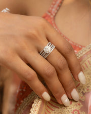 1.5 Carat Diamond Ring with Geometric Design