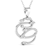 Diamond-Studded Serpent Pendant