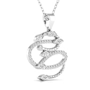 Diamond-Studded Serpent Pendant