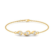Diamond Swirl Gold Band