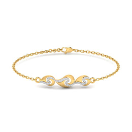 Diamond Swirl Gold Band