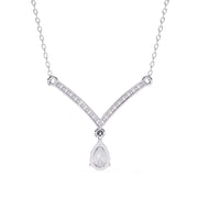 Diamond V-Pendant Necklace