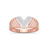 Diamond V Ring Rose Gold