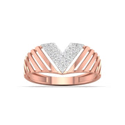 Diamond V Ring Rose Gold