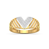 Diamond V Ring Rose Gold