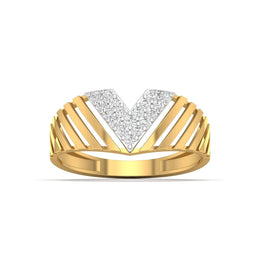 Diamond V Ring Rose Gold