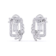 Diamond Vintage Halo Cluster Stud Earrings