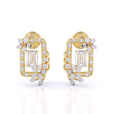 Diamond Vintage Halo Cluster Stud Earrings