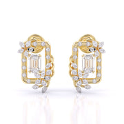 Diamond Vintage Halo Cluster Stud Earrings