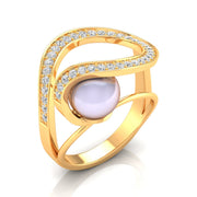 Double Halo Pearl Diamond Ring