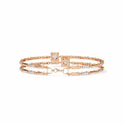 Double Row Diamond Bracelet with Chain