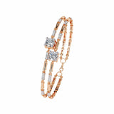 Double Row Diamond Bracelet with Chain