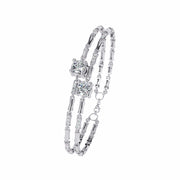 Double Row Diamond Bracelet with Chain