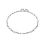 Double Row Diamond Bracelet with Chain
