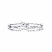 Double Row Diamond Bracelet with Chain