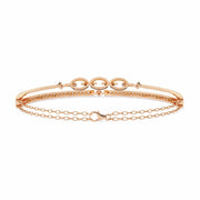 Double Row Diamond Bracelet with Chain Detail
